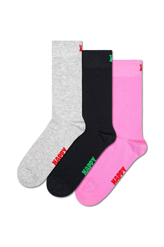 Happy Socks skarpetki Solid Socks 3-pack skarpetki długie multicolor P001014