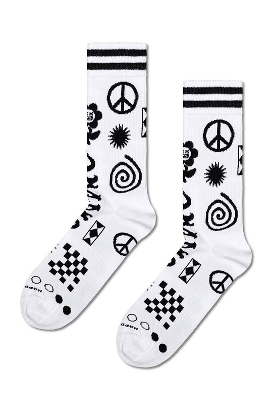 Ponožky Happy Socks Random Rave Sneaker dlouhé ponožky bílá P000732