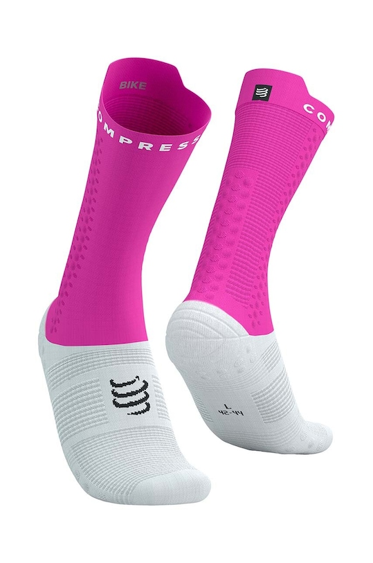 Κάλτσες Compressport Pro Racing Socks v4.0 Bike ροζ XU00049B