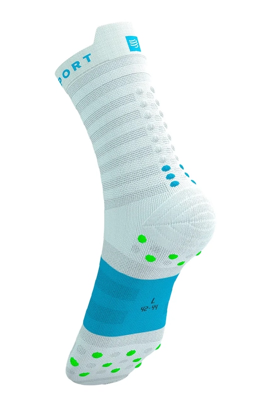 Compressport skarpetki Pro Racing Socks v4.0 Ultralight Run High - White/Alloy biały XU00050B
