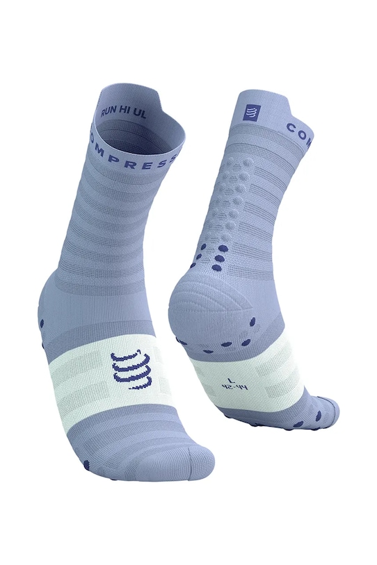 Compressport skarpetki Pro Racing Socks v4.0 Ultralight Run High - White/Alloy fioletowy XU00050B