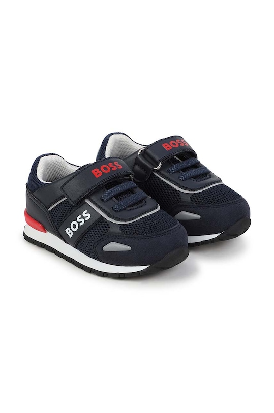Dětské sneakers boty BOSS přírodní kůže námořnická modř J51021.19.27
