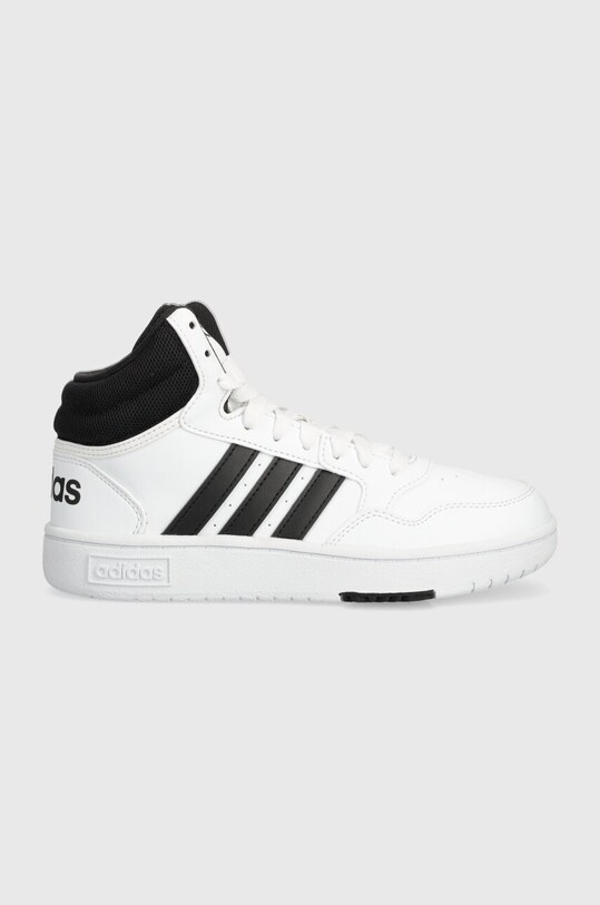 Дитячі кросівки adidas Originals HOOPS 3.0 MID K імітація лицьової шкіри білий IG3715