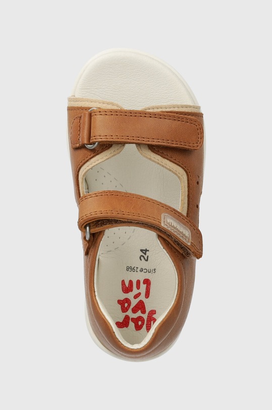 Παιδικά δερμάτινα σανδάλια Garvalin καφέ 242311