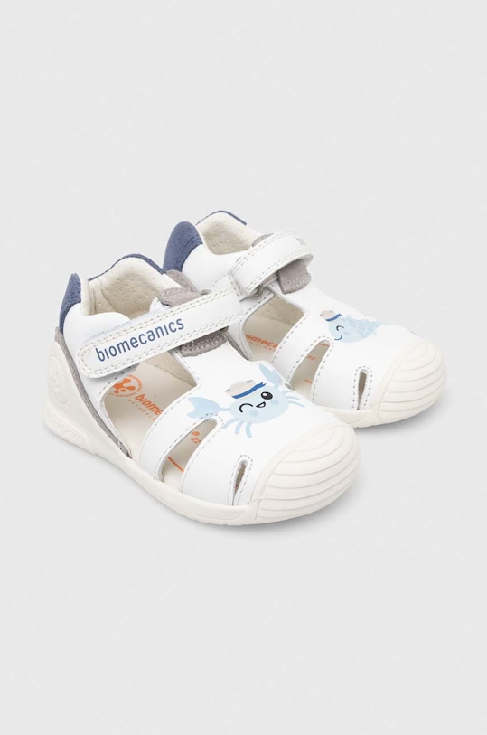 Băieți Biomecanics sandale din piele pentru copii 242123 alb