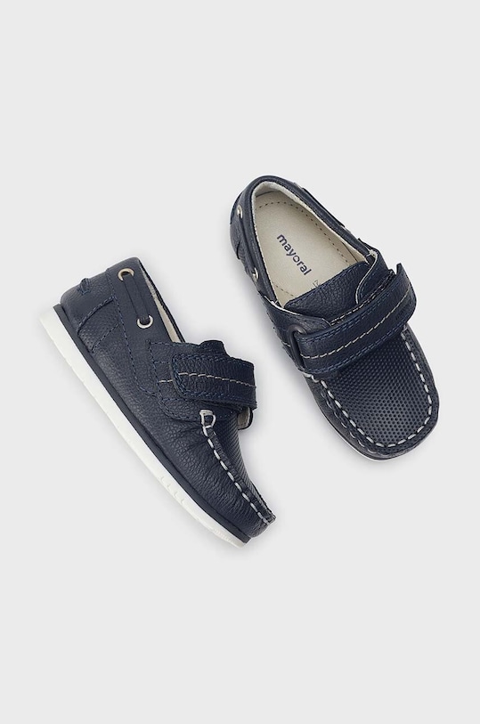 Детские кожаные мокасины Mayoral 41581.81A.Baby тёмно-синий SS24