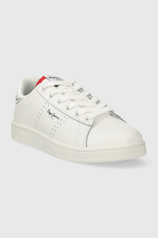 Dětské kožené sneakers boty Pepe Jeans PLAYER BASIC B PBS00001 bílá SS24