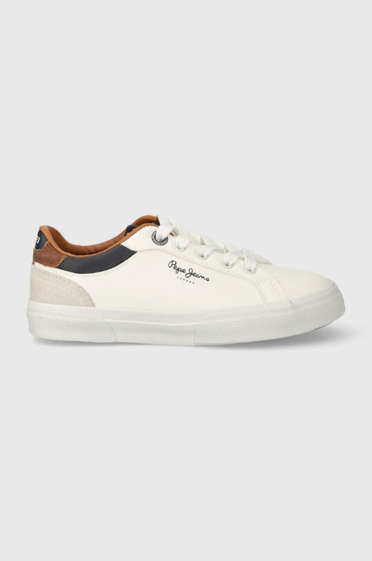 Pepe Jeans sneakers pentru copii KENTON COURT B piele întoarsă alb PBS30569