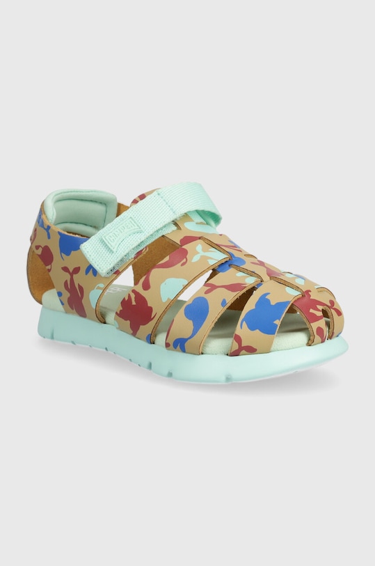 Παιδικά δερμάτινα σανδάλια Camper πράσινο K800489.K.