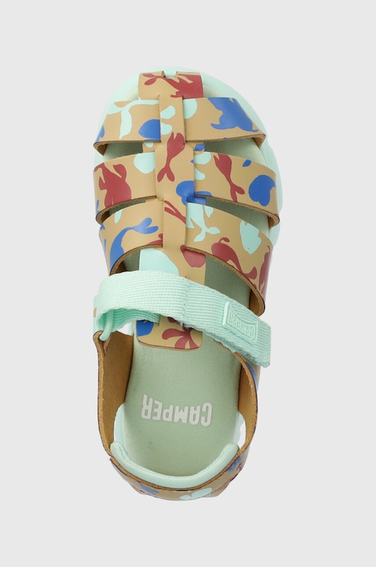 Παιδικά δερμάτινα σανδάλια Camper πράσινο K800489.K.
