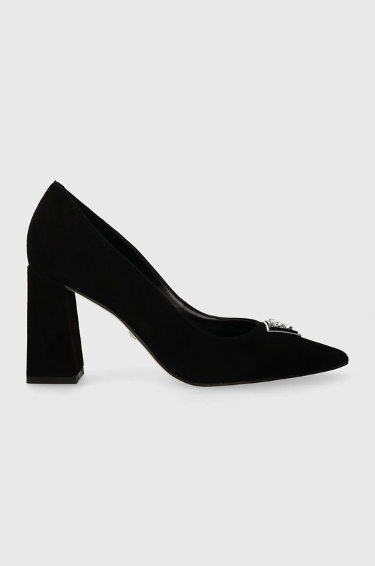 Semišové lodičky Guess BARSON semišová koža čierna FLPBAR.SUE08.BLACK