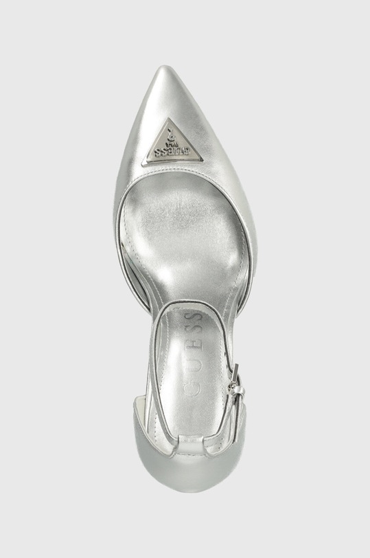 Guess czółenka skórzane BARSYN srebrny FLPBSY.LEM08.SILVE