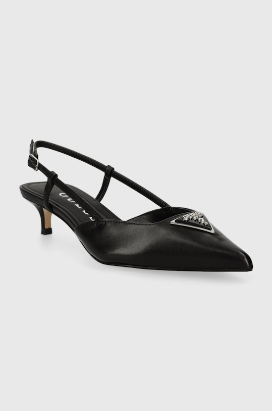 Usnjene visoke pete Guess JESSON FLPJES.LEA05.BLACK črna SS24