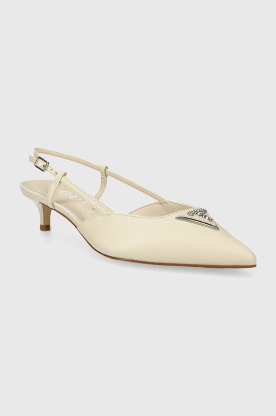 Kožené lodičky Guess JESSON FLPJES.LEA05.CREAM béžová SS24