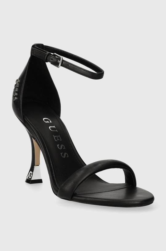 Guess sandały skórzane KABECKA FLPKAB.LEA03.BLACK czarny SS24