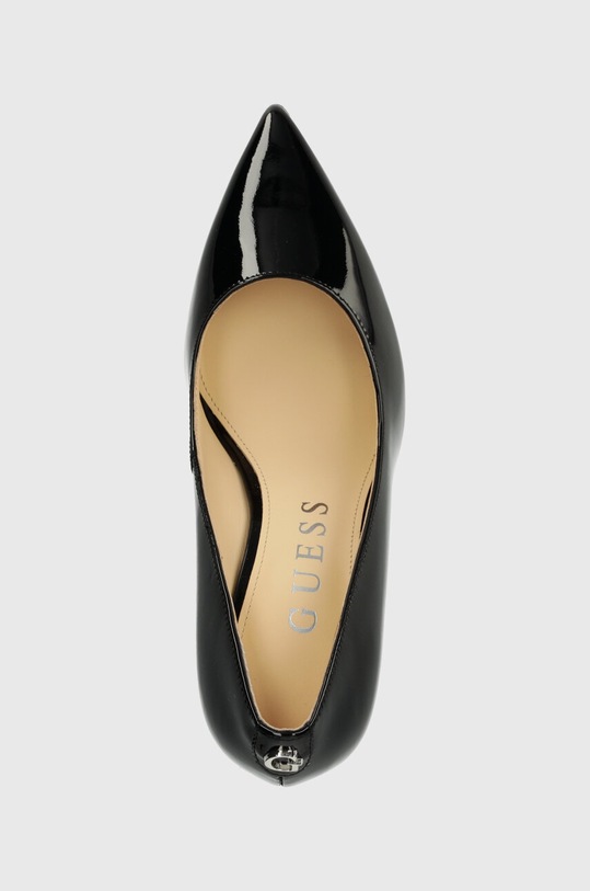 Guess szpilki skórzane RICA7 czarny FLPRC7.PAT03.BLACK