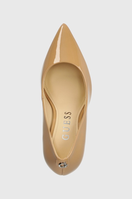Guess szpilki skórzane SABALIA6 beżowy FLPSB6.PAT08.NUDE