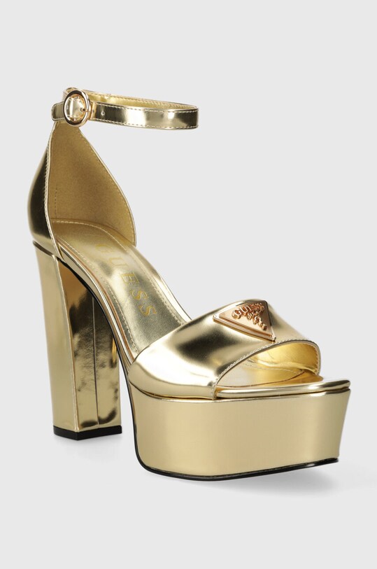 Guess sandały skórzane SETON FLPSET.LEM03.GOLD złoty SS24