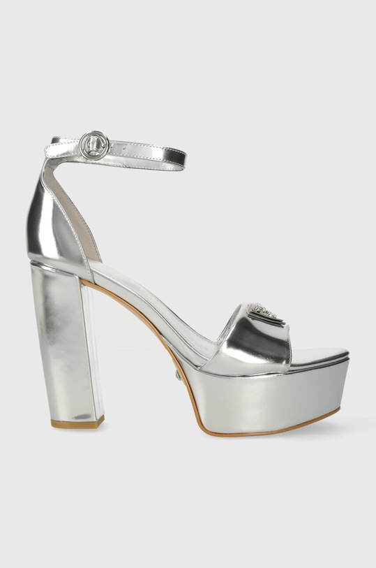 Guess sandale de piele SETON gros argintiu FLPSET.LEM03.SILVE
