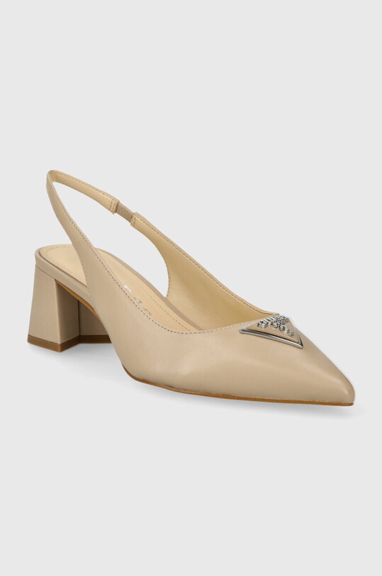 Guess pantofi de piele ZANDA FLPZAN.LEA05.TAUPE bej SS24