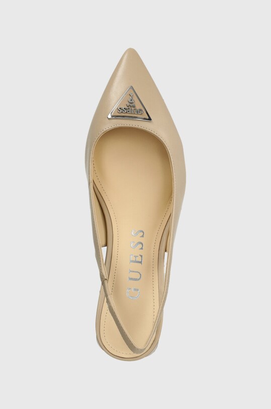 Guess pantofi de piele ZANDA bej FLPZAN.LEA05.TAUPE