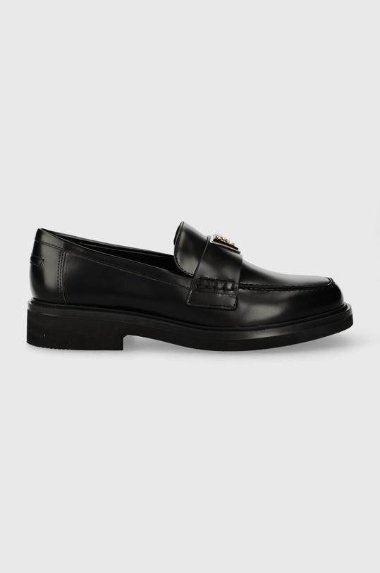 Guess mokasyny skórzane SHATHA płaski czarny FLPSHA.LEA14.BLACK