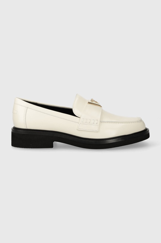 Kožené mokasíny Guess SHATHA přírodní kůže béžová FLPSHA.LEA14.CREAM