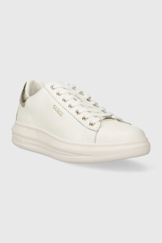 Guess sneakersy skórzane VIBO FL8VIB.LEA12.WHIGO biały SS24