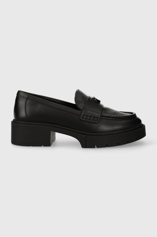 Coach mokasyny skórzane Leah imitacja skóry licowej czarny CP757.BLK