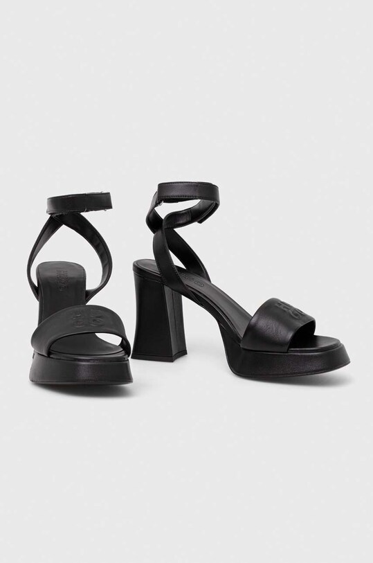 HUGO sandały skórzane Vicky 50513175.001 czarny SS24