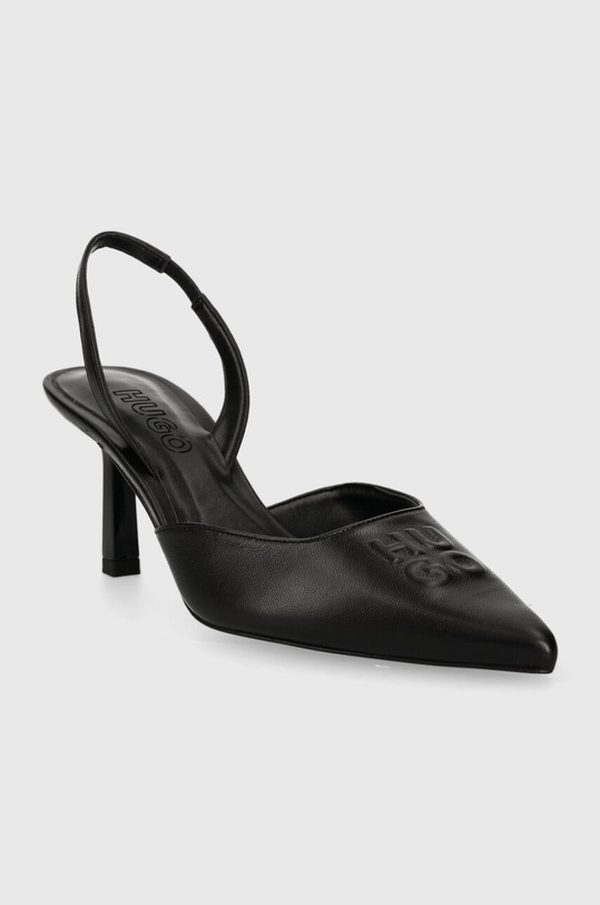 Kožené lodičky HUGO Katniss 50513206.001 černá SS24