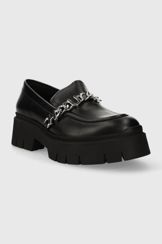 Шкіряні мокасини HUGO Kris 50513483.001 чорний SS24