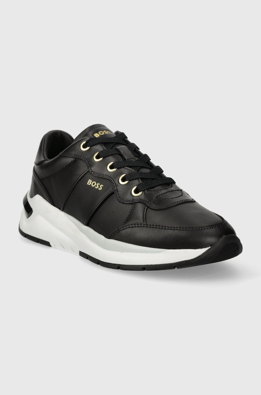 BOSS sneakersy skórzane Skylar 50513412.001 czarny SS24