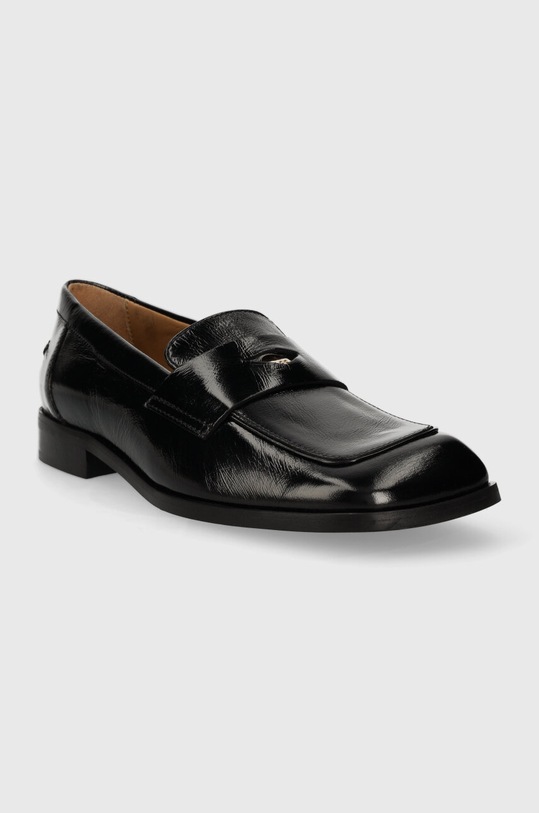 Kožené mokasíny BOSS Aysha 50512997.001 černá SS24