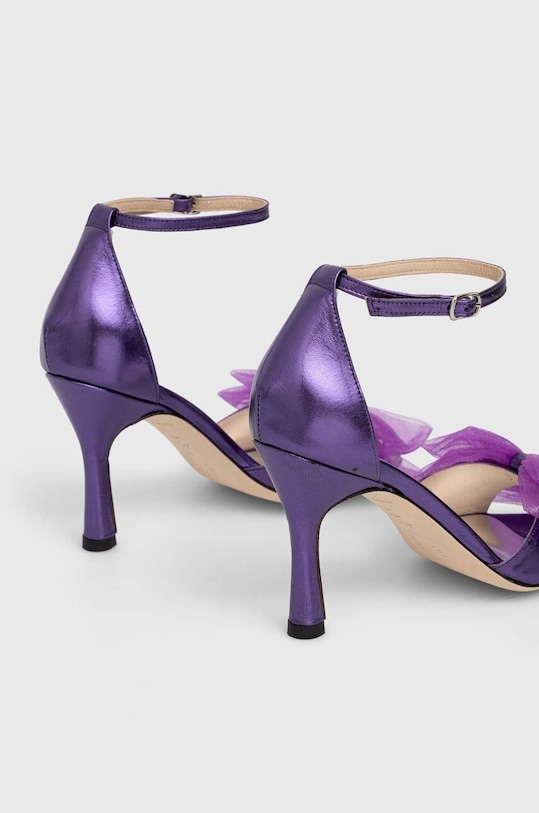 Obuwie Custommade sandały skórzane Ashley Metallic Tulle 000304046.291 fioletowy