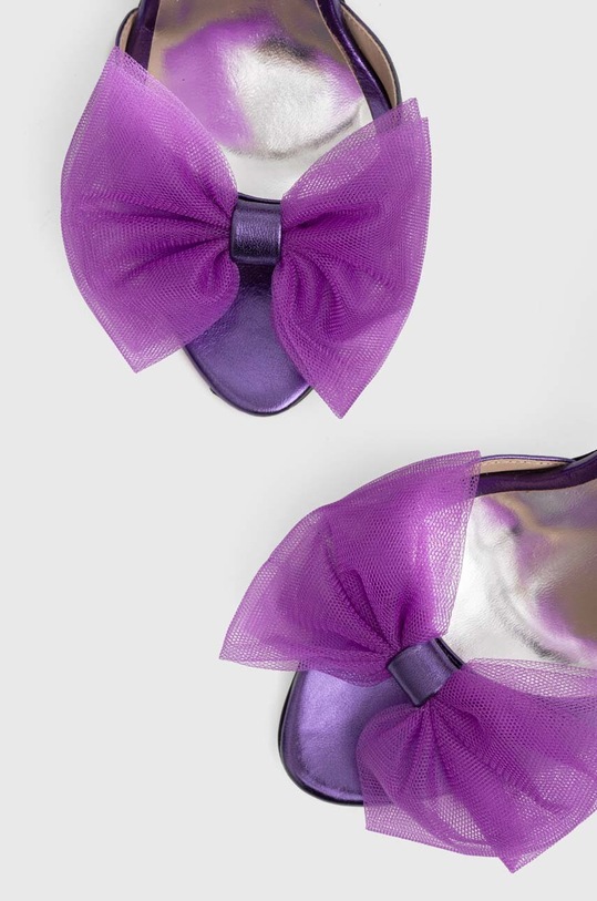 Custommade sandały skórzane Ashley Metallic Tulle fioletowy 000304046.291