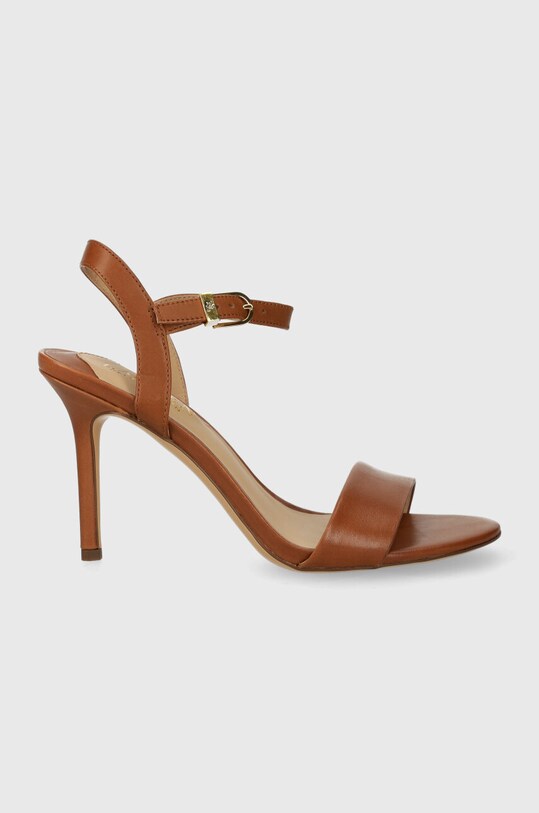 Kožne sandale Lauren Ralph Lauren Gwen štikla smeđa 802940588002.270