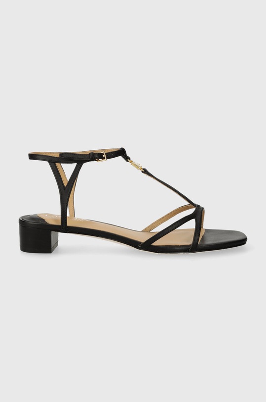 Kožené sandále Lauren Ralph Lauren Fallon usňová koža čierna 802920407001.001