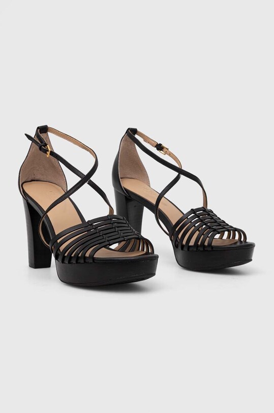 Кожаные сандалии Lauren Ralph Lauren Shelby 802920433002.001 чёрный SS24