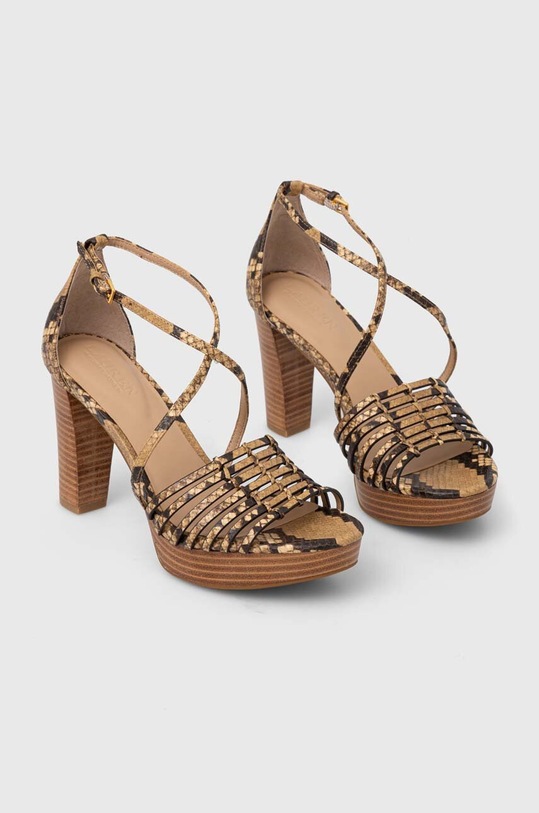 Lauren Ralph Lauren sandały skórzane Shelby 802925332001.200 beżowy SS24