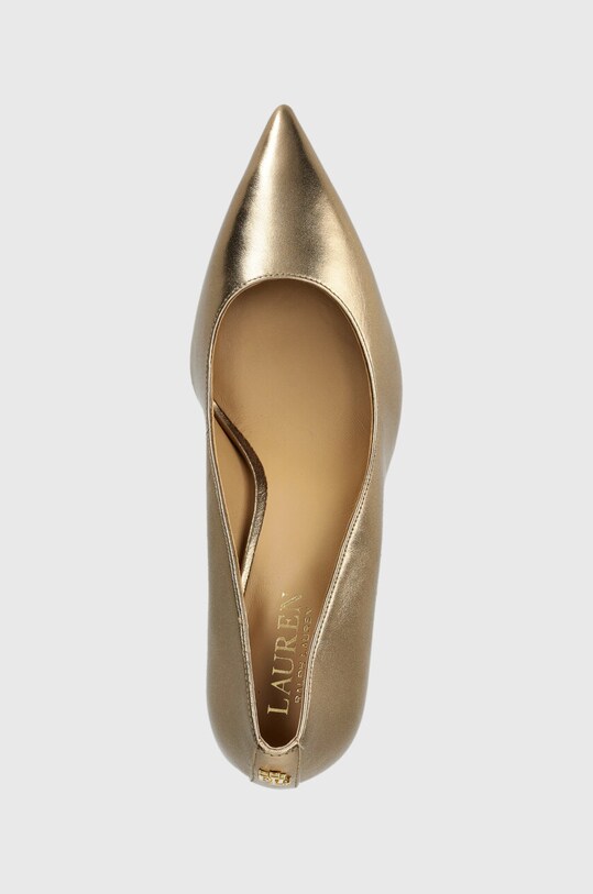 Lauren Ralph Lauren szpilki skórzane Lanette złoty 802925503001.200
