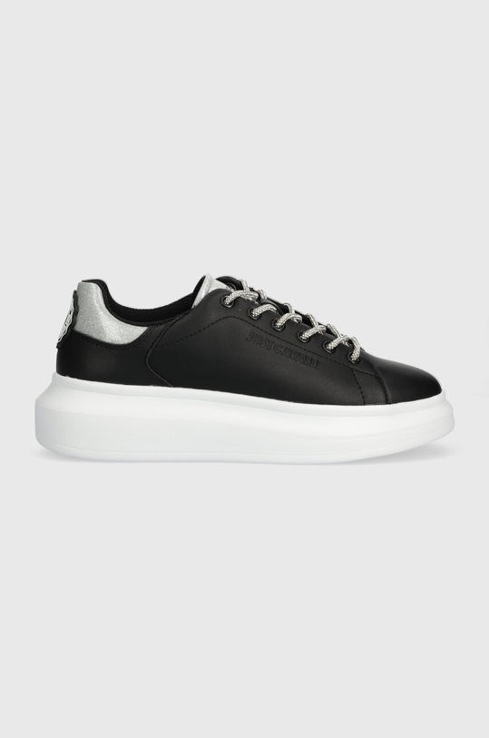 Just Cavalli sneakersy skórzane imitacja skóry licowej czarny 76RA3SB1ZP409E21