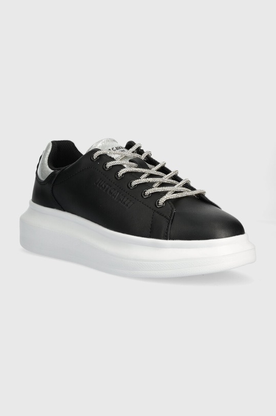Just Cavalli sneakersy skórzane 76RA3SB1ZP409E21 czarny SS24
