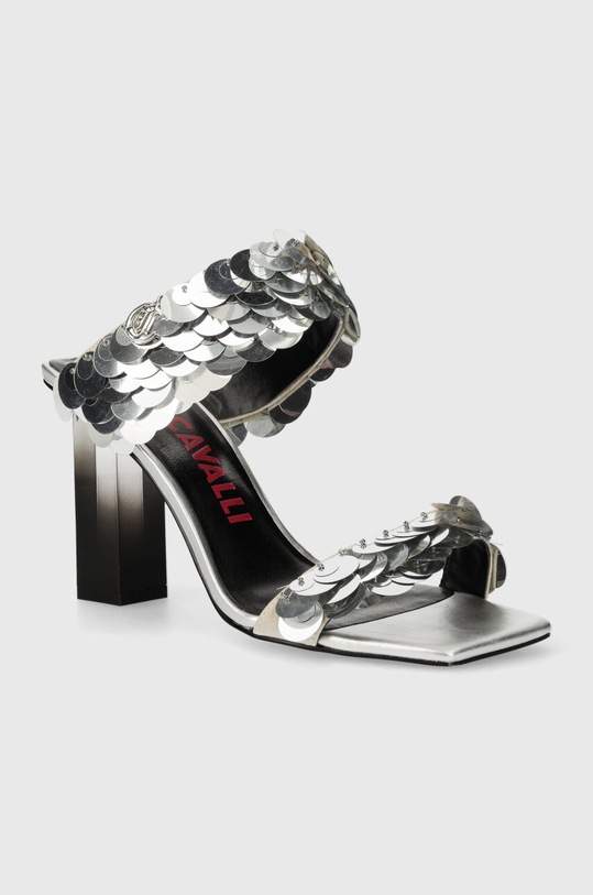 Just Cavalli klapki słupek srebrny 76RA3S31ZSA37900