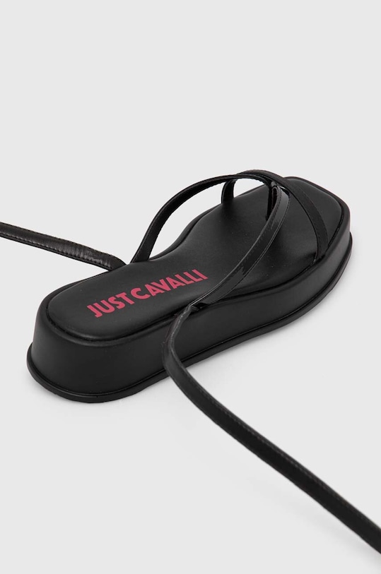 Cipők Just Cavalli bőr szandál 76RA3S75ZPA33899 fekete