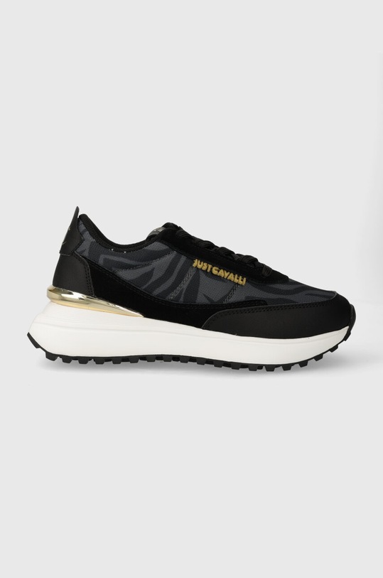 Just Cavalli sneakersy tekstylny czarny 76RA3SD5ZSA63899