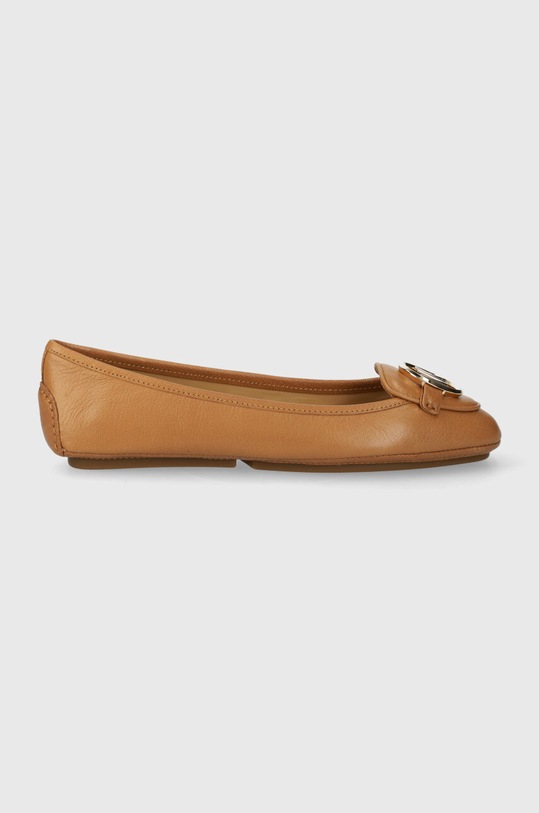 MICHAEL Michael Kors baleriny skórzane Lillie brązowy 40R9LIFP2L.174