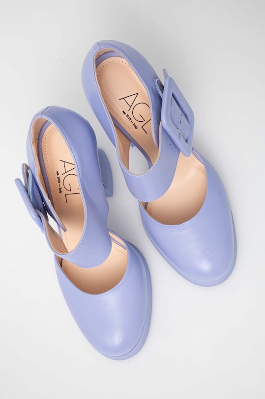 Δερμάτινες γόβες AGL JANIS μπλε D269005PGKA076G197