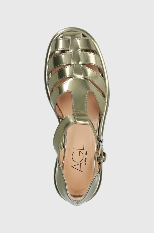 Kožené sandále AGL ALISO zlatá D763007PCPLATE0244