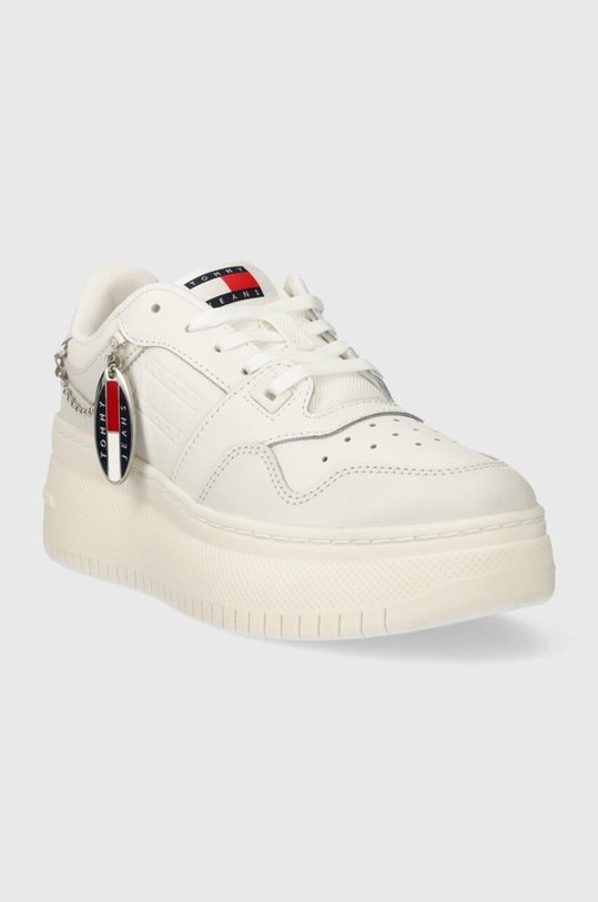 Tommy Jeans sneakers TJW RETRO BASKET FLATFORM CHARM EN0EN02421 alb SS24